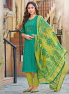 Green Colour Shivli 1 Designer Fancy Wear Kurti Bottom And Dupatta Ready Made Collection 1002